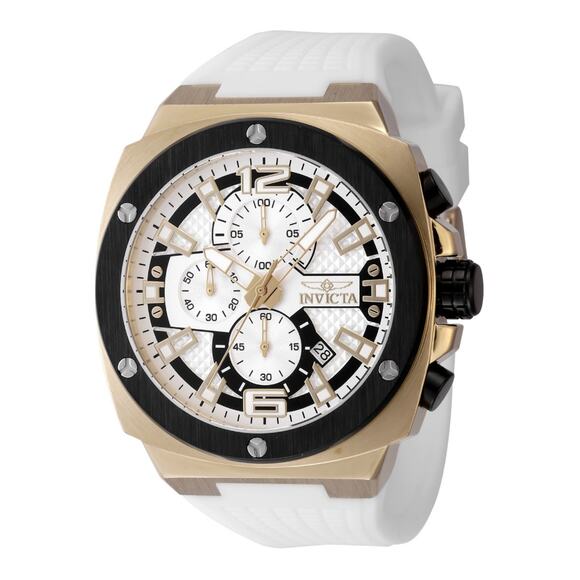 Invicta Racing Turbo Men's 47mm Watch White Dial, Silicone Band, 100M WR - Picture 1 of 7